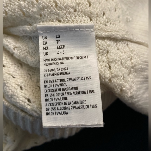 American Eagle - White Cable Knit Sweater - Size XS - Picture 7 of 9